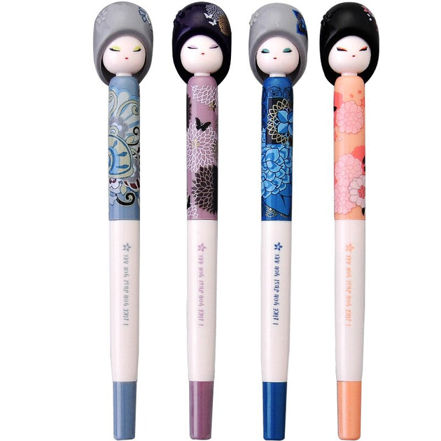  Cute Kawaii Russian Doll Girl Shape Gel Ink Pens Japanese  Stationery School Supplies (12 pcs/set) : Office Products