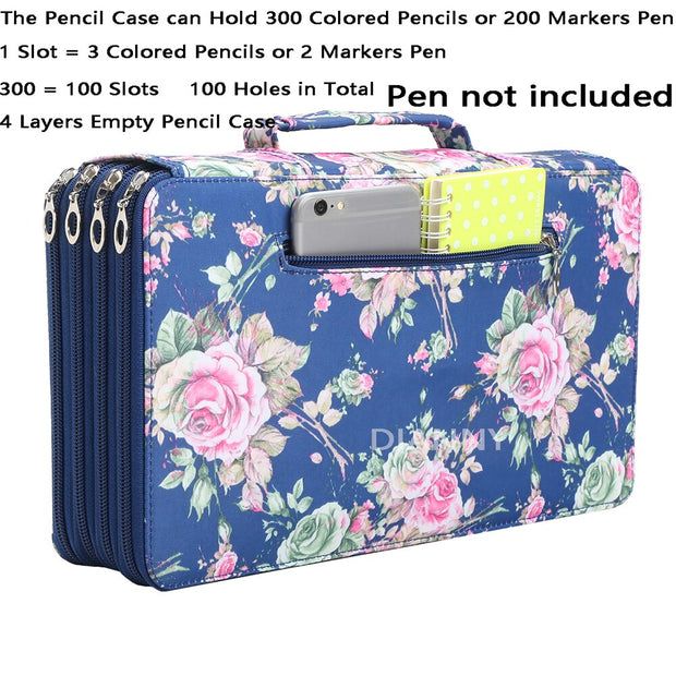 BSTKEY 200 Slots Large Capacity Colored Pencil Case – Flamingo Pattern Pencil  Case Students Colored Pencil Wrap Storage Case Bag Pouch Holder Stationery  Organizer, Blue (No Pencils) – BigaMart